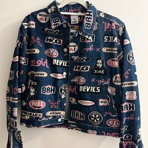 Hysteric Glamour x X-Girl Denim Jacket with Graphic Print